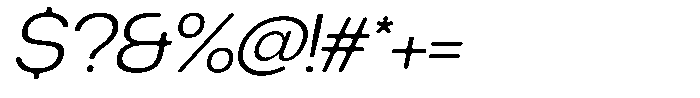 Degitan Soft Light Semi Expanded Italic Font OTHER CHARS