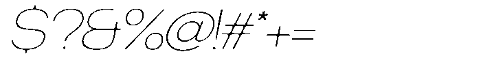 Degitan Soft Thin Expanded Italic Font OTHER CHARS