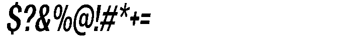 Degora Bold Extra Condensed Slant Font OTHER CHARS