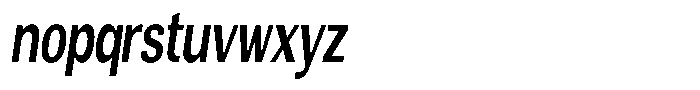Degora Bold Extra Condensed Slant Font LOWERCASE