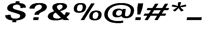 Degora Bold Extra Expanded Slant Font OTHER CHARS