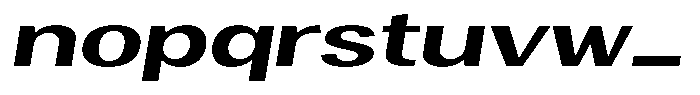Degora Bold Extra Expanded Slant Font LOWERCASE