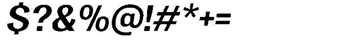 Degora Bold Slant Font OTHER CHARS