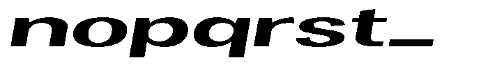Degora Bold Ultra Expanded Slant Font LOWERCASE