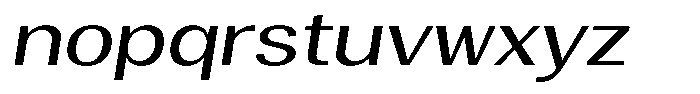 Degora Expanded Slant Font LOWERCASE