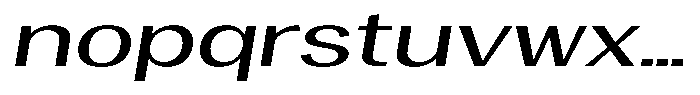 Degora Extra Expanded Slant Font LOWERCASE
