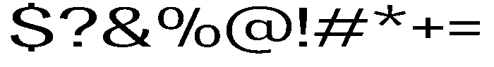 Degora Extra Expanded Font OTHER CHARS