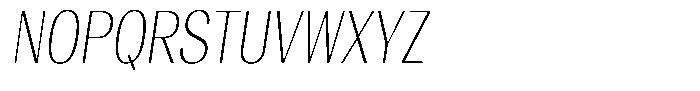 Degora Extra Light Condensed Slant Font UPPERCASE