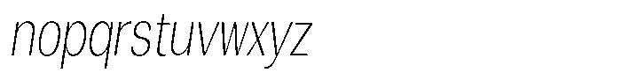 Degora Extra Light Condensed Slant Font LOWERCASE