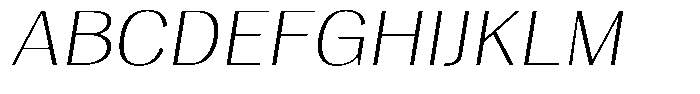 Degora Extra Light Expanded Slant Font UPPERCASE