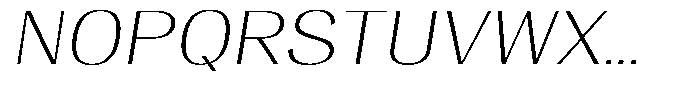 Degora Extra Light Expanded Slant Font UPPERCASE