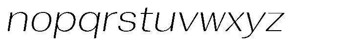 Degora Extra Light Expanded Slant Font LOWERCASE