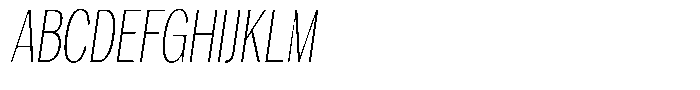 Degora Extra Light Extra Condensed Slant Font UPPERCASE