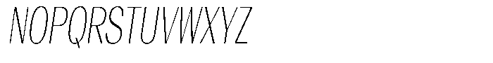 Degora Extra Light Extra Condensed Slant Font UPPERCASE