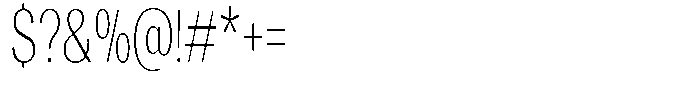 Degora Extra Light Extra Condensed Font OTHER CHARS