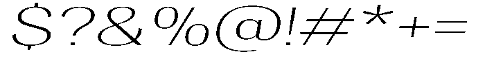 Degora Extra Light Extra Exp Slant Font OTHER CHARS