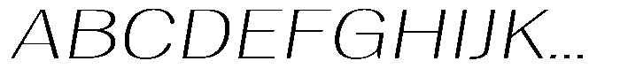 Degora Extra Light Extra Exp Slant Font UPPERCASE