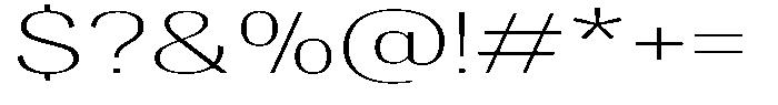 Degora Extra Light Extra Expanded Font OTHER CHARS