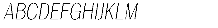Degora Extra Light Semi Condensed Slant Font UPPERCASE