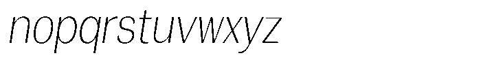 Degora Extra Light Semi Condensed Slant Font LOWERCASE
