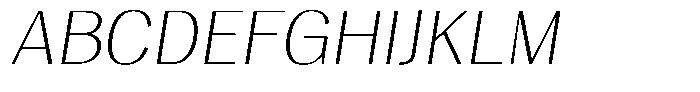 Degora Extra Light Semi Expanded Slant Font UPPERCASE
