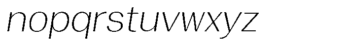 Degora Extra Light Semi Expanded Slant Font LOWERCASE