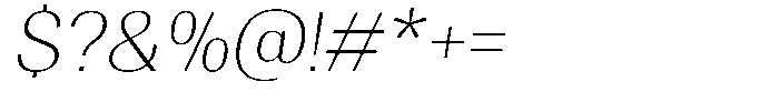 Degora Extra Light Slant Font OTHER CHARS