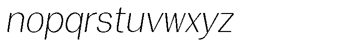 Degora Extra Light Slant Font LOWERCASE