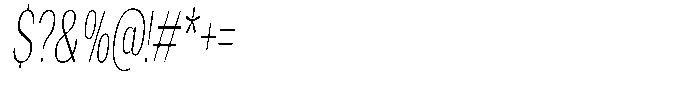 Degora Extra Light Ultra Condensed Slant Font OTHER CHARS