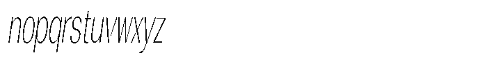 Degora Extra Light Ultra Condensed Slant Font LOWERCASE