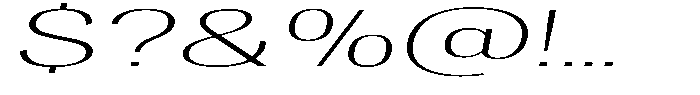 Degora Extra Light Ultra Exp Slant Font OTHER CHARS