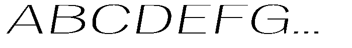 Degora Extra Light Ultra Exp Slant Font UPPERCASE