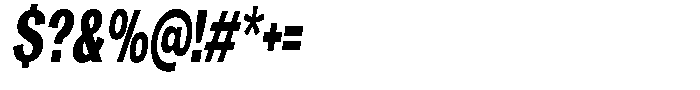 Degora Heavy Extra Condensed Slant Font OTHER CHARS
