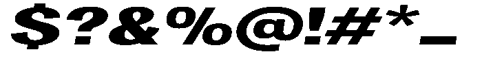 Degora Heavy Extra Expanded Slant Font OTHER CHARS