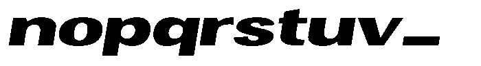 Degora Heavy Extra Expanded Slant Font LOWERCASE