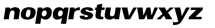 Degora Heavy Semi Expanded Slant Font LOWERCASE