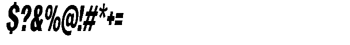 Degora Heavy Ultra Condensed Slant Font OTHER CHARS