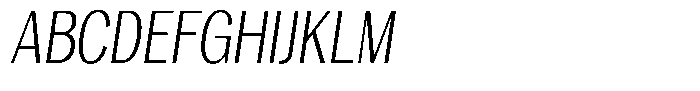 Degora Light Condensed Slant Font UPPERCASE