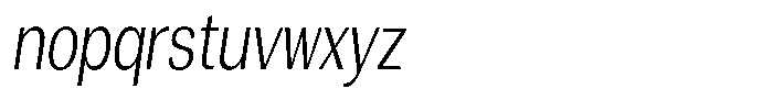 Degora Light Condensed Slant Font LOWERCASE