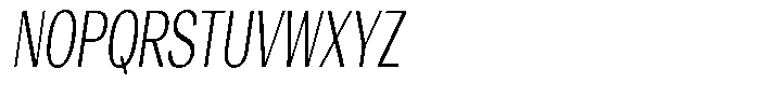 Degora Light Extra Condensed Slant Font UPPERCASE