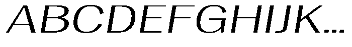 Degora Light Extra Expanded Slant Font UPPERCASE