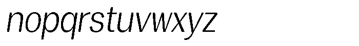 Degora Light Semi Condensed Slant Font LOWERCASE