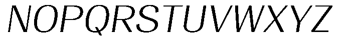 Degora Light Semi Expanded Slant Font UPPERCASE