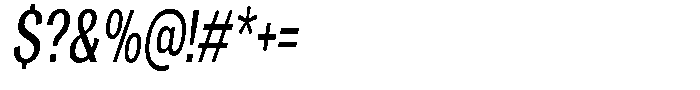 Degora Medium Extra Condensed Slant Font OTHER CHARS