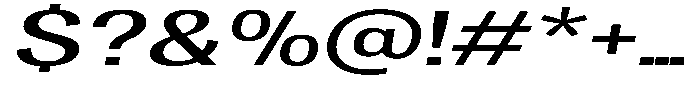 Degora Medium Extra Expanded Slant Font OTHER CHARS