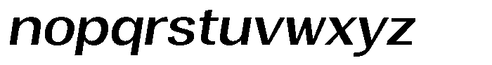 Degora Medium Semi Expanded Slant Font LOWERCASE