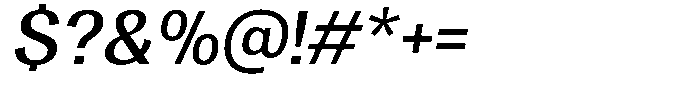 Degora Medium Slant Font OTHER CHARS
