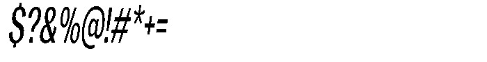 Degora Medium Ultra Condensed Slant Font OTHER CHARS