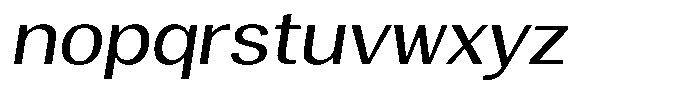 Degora Semi Expanded Slant Font LOWERCASE