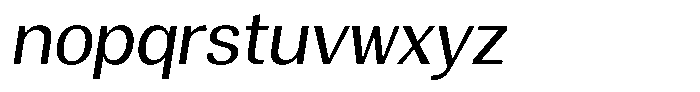 Degora Slant Font LOWERCASE